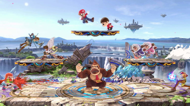 在 Super Smash Bros. Ultimate 中戰鬥的幾個角色。