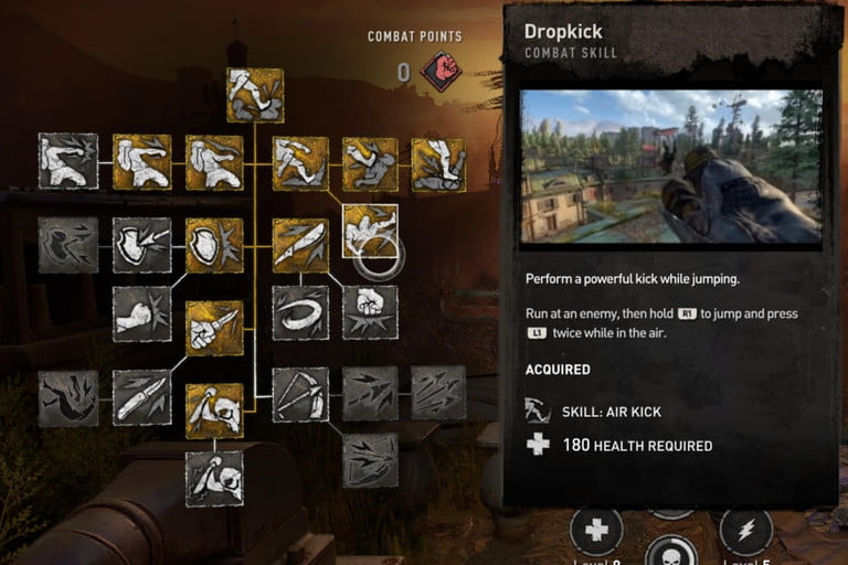 Dying Light 2中的Dropkick戰鬥技能。