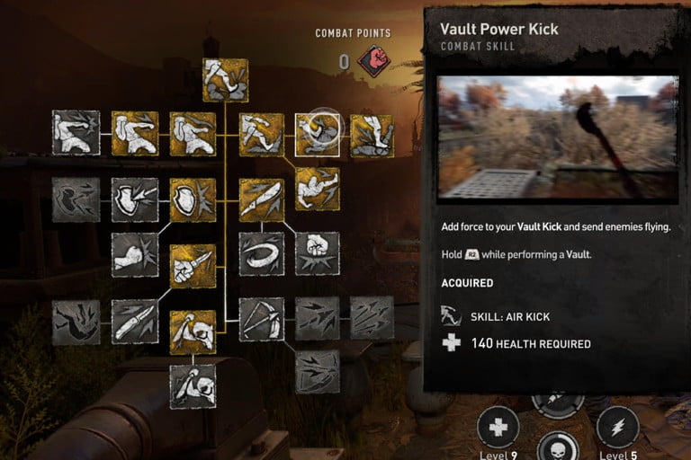 Dying Light 2 中的 Vault Power Kick 戰鬥技能。