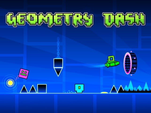 Geometry Dash Lite 的主屏幕和標題。