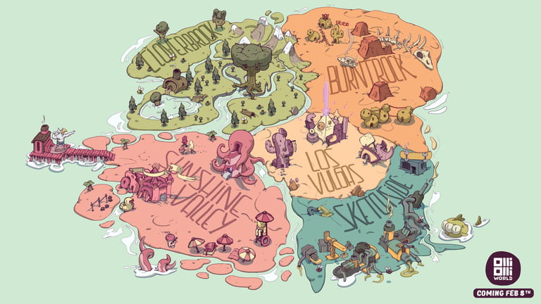 Radlandia 地圖，OlliOlli World 的背景。