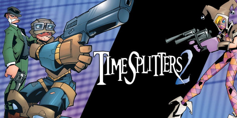 TimeSplitters 2 的廣告以武裝士兵為特色。