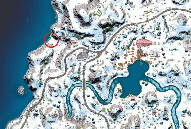 Fortnite 中的沉船峽谷地圖。