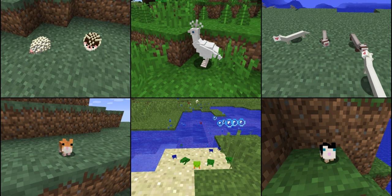 新農場動物的 Minecraft 拼貼畫