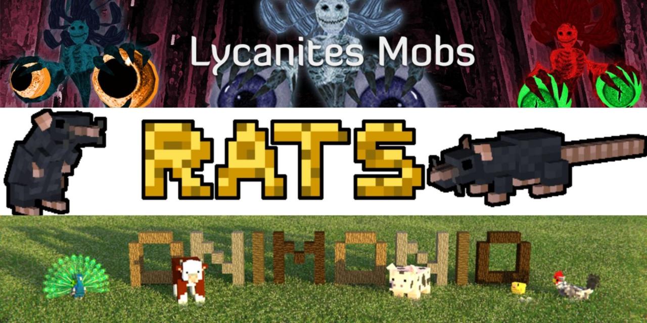 lycanites 生物、老鼠和 animonio mod 橫幅