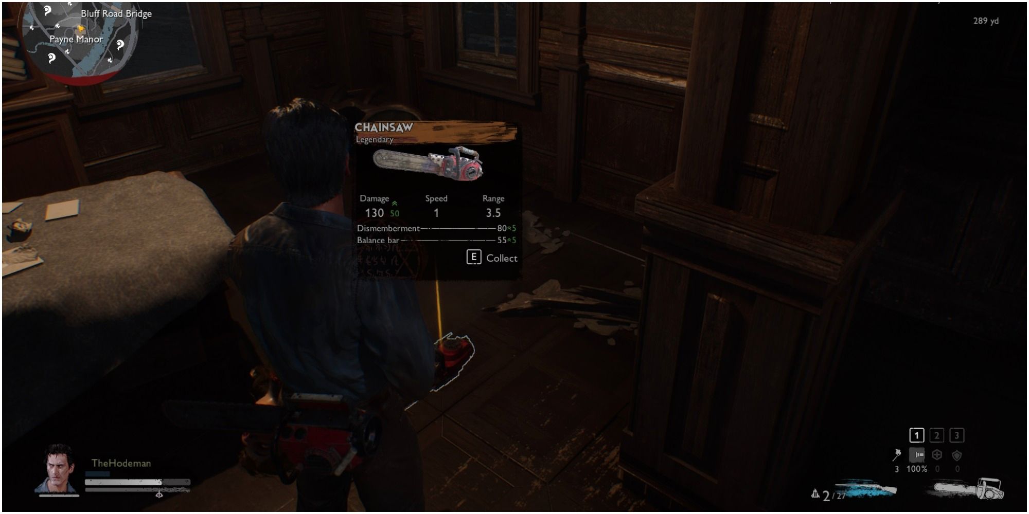 Evil Dead 遊戲第一個任務在樓上尋找傳說中的電鋸